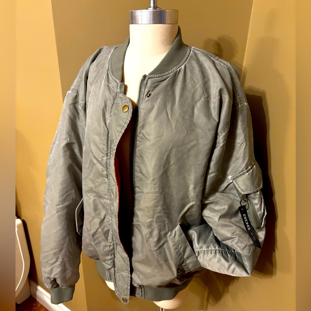 BDG oversized bomber washed jacket